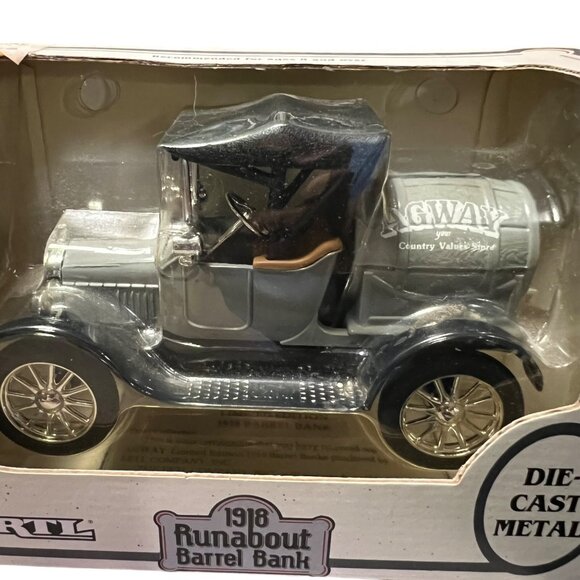 ERTL 1918 Roundabout Barrel Bank Die Cast Metal 1991 Locking Coin‎ Bank - Picture 2 of 4